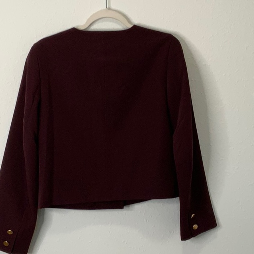 Philosophy Deep Burgundy Blazer with Gold Accents - Picture 8 of 8